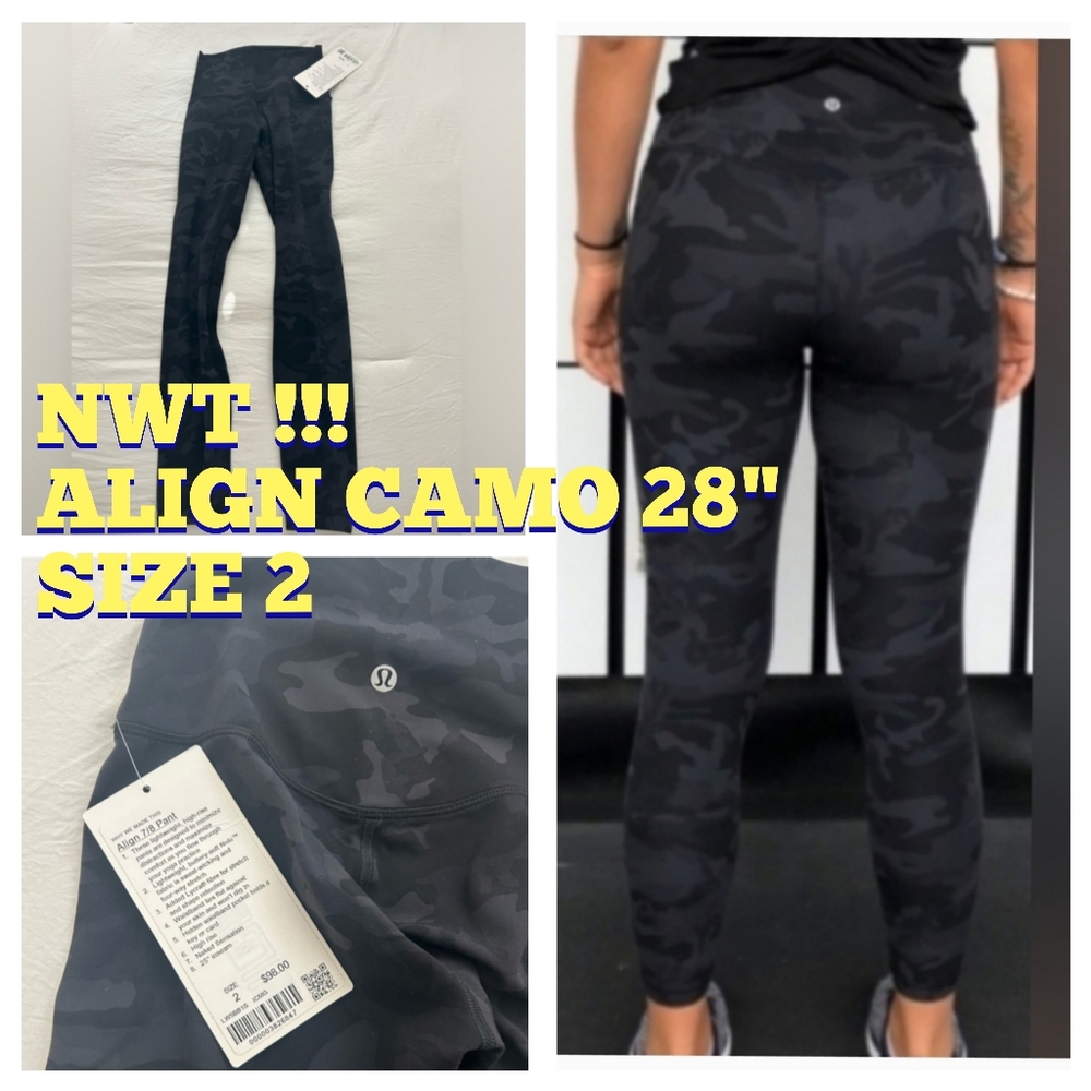 NWT  🍋 LULULEMON 🍋 Align 25"  Camo Size 2